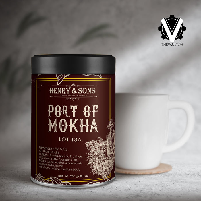 Yemen Port of Mokha Lot 13A, Roasted Beans in can, 250 grams