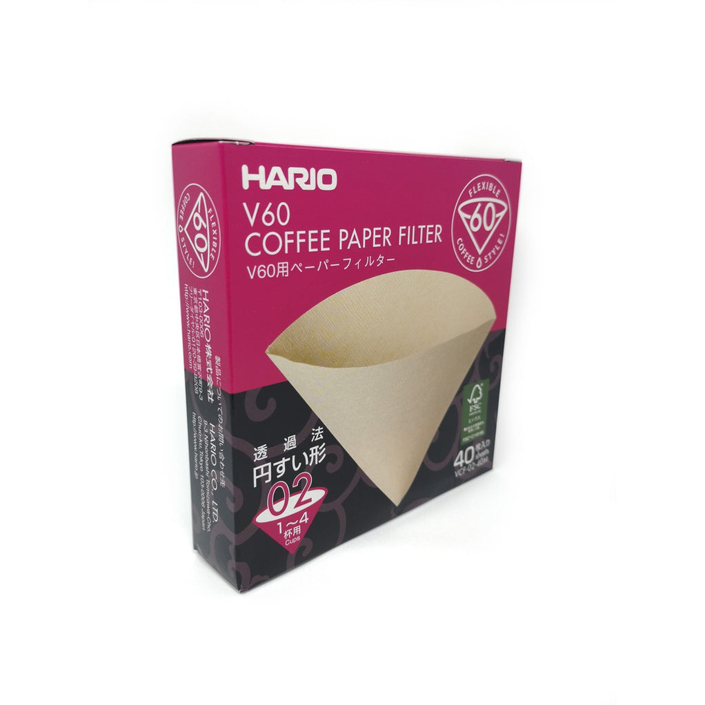 Hario V60 Paper Filter (02), Unbleached 40 pcs — thevault.ph